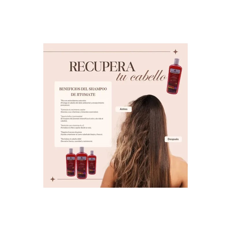 Shampoo Sabila Y Jitomate Para Cabello 550 Ml Cuarzo Natural