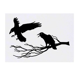 Azeeda 'Krähen auf einem Ast' Temporäres Tattoo - Hautfreundlicher & Ungiftiger Abziehbild · Wasserfest (TO00038884)
