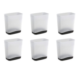 Sterilite 3.3 Gallon Slim Waste Basket Wastebasket, Small, Clear with Flat Gray base