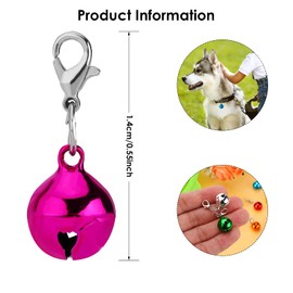 Molain 10 Pcs Cat Dog Collar Bells, Jingle Bell for Cat Collar,Dog Collar Charms,Colourful Pet Small Bells with Clasps Collar Accessories,Festival Party DIY Crafts Decoration