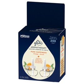 Glade Aromatherapy Pure Happiness Electric Scented Oil Refills 20 ml, Orange and Neroli (Pack of 2)