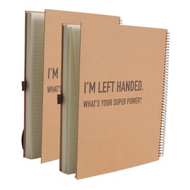 Urby Left Handed Notebooks College Ruled, 160 Pages 1 Subject, Hard Cover, Size 11" X 9", Ideal Gifts For Left Handed People. (Premium Paper 2 Pack)