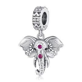 Amuefer 925 Sterling Silver Charms for Bracelet Lion Chain Koala Clip Rose Gold Dog Butterfly Tortoise Horse Starfish Cat Dangle Pendant Christmas Jewellery Gifts for Women, Sterling Silver, Zircon