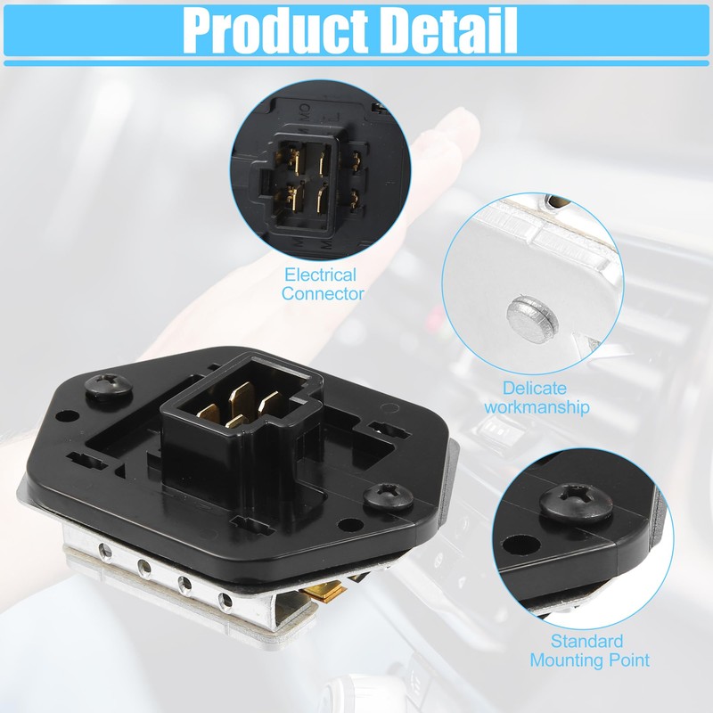 QUARKZMAN HVAC Resistor Blower Motor Fits Mitsubishi Lancer Black Pack