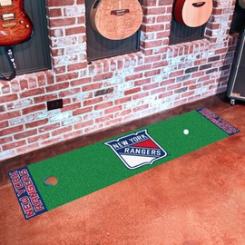 FANMATS 10475 New York Rangers Putting Green Mat - 1.5ft. x 6ft.