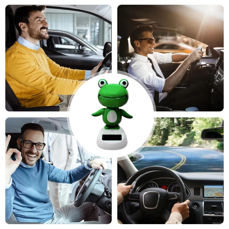 Cute Frog Solar Powered Dancing Swinging Animated Bobble Dancer Toy