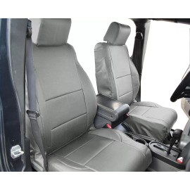 IGGEE, INC. FOR 2007-2010 JEEP WRANGLER JK 2DOORS CUSTOM FIT 2 FRONT SEAT COVERS GREY
