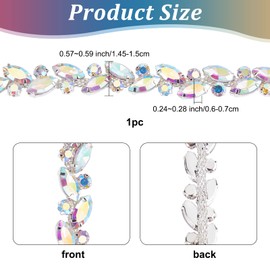 GORGECRAFT 1 yard rhinestone trim chain appliqué bling decoration flexible sewing craft bridal costume embellishment pearl trim sparkling jewellery DIY shiny crystal for necklace bags