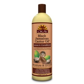 Okay Black Jamaican Castor Oil Leave In Conditioner - Hair Moisturizer for Women and Men, Natural Hair Product Curly Grease for Smooth, Moisturized Feel - 33.8 oz (Pack of 1)