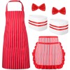 XLSXEXCL 6 Pcs 1950s Waiter Couple Costume Kit, Hot Dog