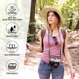 AYPOW Regenhut Damen Sonnenschutz Herren Wasserdichter UV Schutz Fischerhut Faltbar mit Kinnriemen Verstellbare Anglerhut Schnell Dry Bucket Hat Sommermütze Outdoor Aktivitäten Wandern Safari