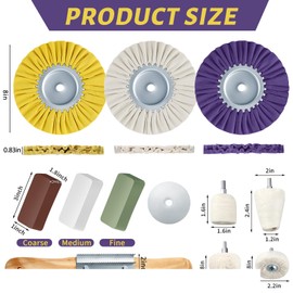 Liliful 11 Pcs Airway Buffing Wheel Polishing Kit 8" Aluminum Polishing Wheel for Drill Compound Aluminum Metal Buffing Rake Polisher Kit for Angle Grinder (Dark Color)