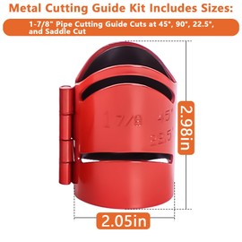 Sthovd Metal Cutting Guide Kit 1-7/8" Cuts at 45°, 90°, 22.5°, and saddle cut Metal Pipe Cutting Guide 1 pc