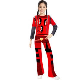 Iowillar Red Costume Girls Princess Rise Red Cosplay Cartoon Movie Jumpsuit Flare Pants Clothes Bodysuit Outfit