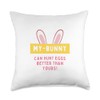 my easter bunny hunt eggs Throw Pillow, 18x18, Multicolor