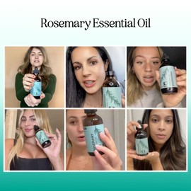 Pure Rosemary Essential Oil with Dropper - Undiluted Rosemary Oil for Hair Skin and Nails and Refreshing Aromatherapy Oil for Diffusers - Cleansing Rosemary Essential Oil for Dry Scalp Care 8oz