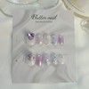 Bora Heartstone Glitter Handmade Nail Tips - Short Oval Mini