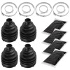Caltric 2 Front Axle Inner Outer CV Boot Kit for