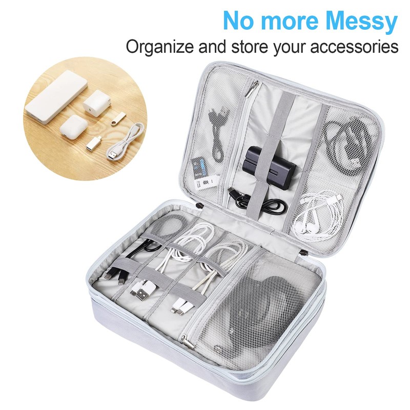 Romon Cable Bag, Waterproof Cable Organiser Bag with Wrist Strap,