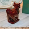 Zsolnay Iridescent Red Cow Figurine - Hungarian Porcelain - Flawless