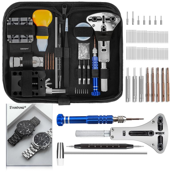 【2025 Upgrade】Eventronic Watch Repair Kit, Professional Watch Battery Replacement Tool