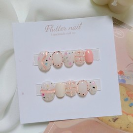 Plump Terrazzo Handmade Nail Tips - Short Oval / 통통 테라조 수제네일팁 - 숏오발