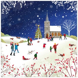 Christmas cards pack - Church at Christmas, 10 Christmas cards 2024 with 10 white envelopes - Designed, printed and hand-packed in the UK, by Just Cards Direct