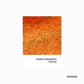 Hemway Eco Friendly Biodegradable Glitter 100 g / 3.5 oz Organic Cosmetic Safe Sparkle Vegan for the Face, Eyeshadow, Body, Hair, Nail and Festival - 1/40 Inch 0.025 Inch 0.6 mm - Copper Holographic