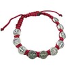 Saint St Benedict Medal on Adjustable Red Cord Bracelet, 8