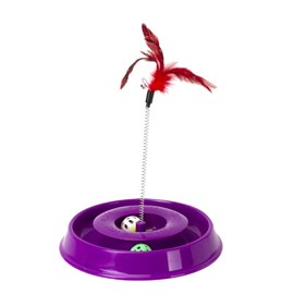 Fancy Pets Juguete Pista Play para Gatos Mediano 50 cm x 15 cm con Pelotas y Vara de Resorte