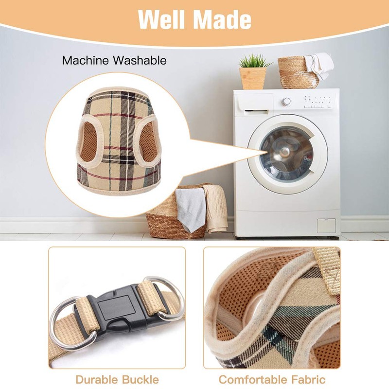 PUPTECK Soft Mesh Small Dog Harness with Leash - Basic