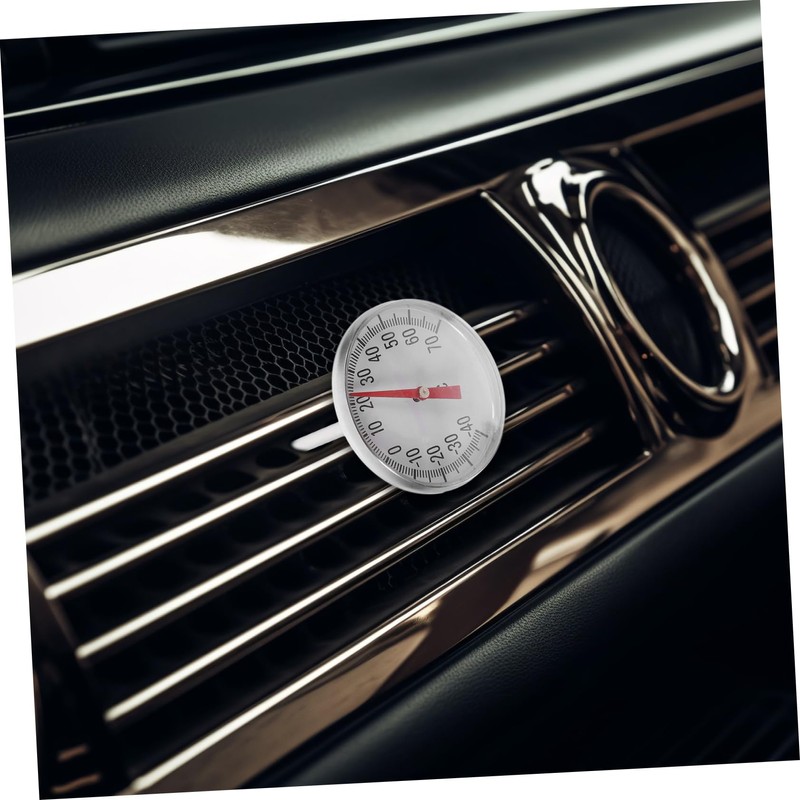 MUCKLILY 2pc Car Air Conditioner Thermometer Car Thermometer Red