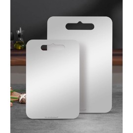 Pure Titanium Cutting Board Ultra-Durable Double-sided Chopping Board Ideal for Professional Chefs,Kitchen Food Preparation and Outdoor Camping (Large)