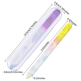 Mudder 8 Pack Glass Nail Files with Cases Double-Sided Crystal Fingernail Files for Natural Nails Colorful Floral Nail Buffers for Professional Manicure Supplies Gifts for Christmas Stocking Stuffers