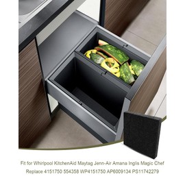 HUQUZN Trash Compactor Charcoal Filter Fit for Whirlpool KitchenAid Maytag Jenn-Air Amana Inglis Magic Chef Replace 4151750 554358 WP4151750 AP6009134 PS11742279, 4PCS