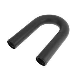 HEROFFIX 2.25" OD 180 Degree U Bend 6064 Aluminum Alloy Tube Intercooler Pipe Surface Blasting Air Intake Connection Hose W/Double Bead Roll 11.8" Length Black