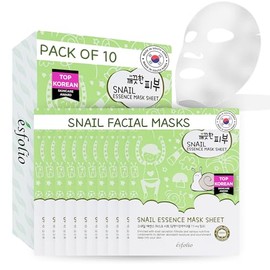 Esfolio Pure Skin Mask Box, Snail Essence, 11.8 Ounce