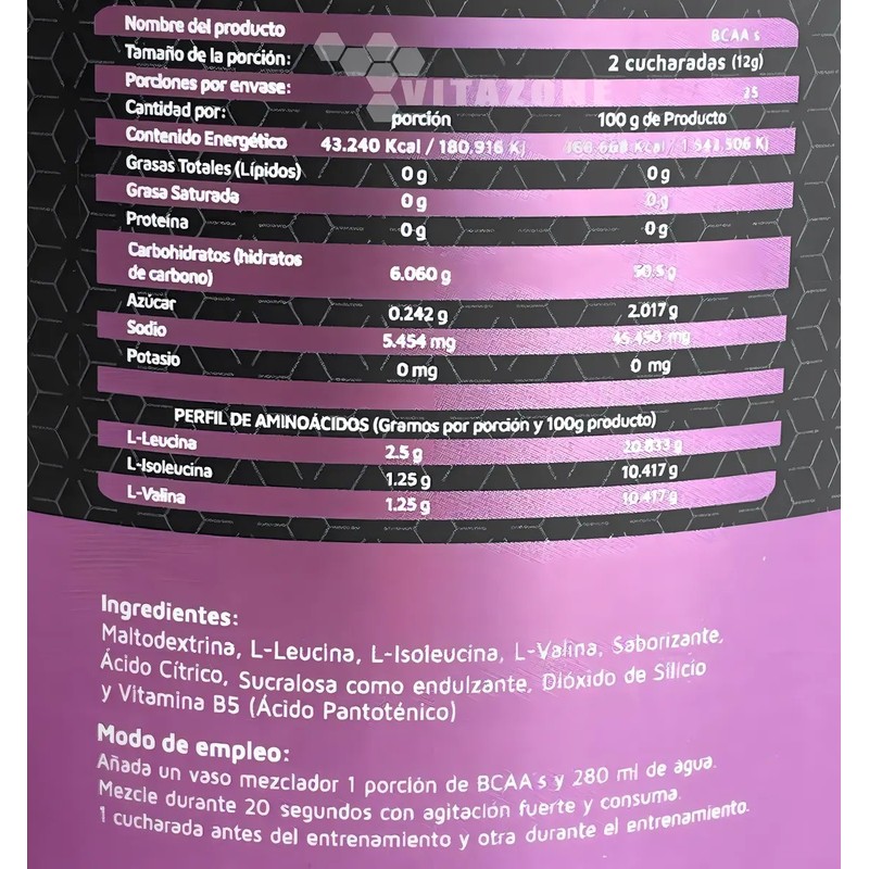 Bcaas Aminoácidos En Polvo Mora Azul High Power Sfn