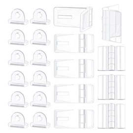 Framendino, 60 Pack Acrylic Mini Hinge and Acrylic Hinges Hasp with Lock Buckle Set Mini Folding Hinge Latch Hasps Lock for Cabinet Drawer Jewelry Box Accessories