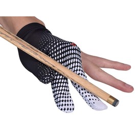 2 Pcs Billiard Gloves Snooker Gloves, Elastic Lycra 3 Fingers Billiard Pool Snooker Cue Gloves Billiard Accessories for Left and Right Hand (White)