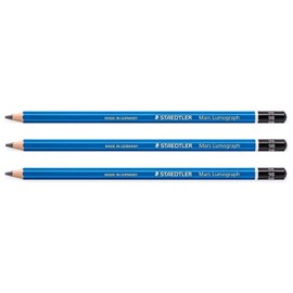 Staedtler Mars Lumograph Pencil 100mm Lead 2mm Pack of 3Blue 9B