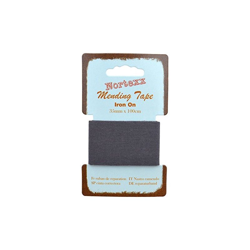 Nortexx Iron On Repair Tape-Dark Grey, 100% Cotton, 14 x