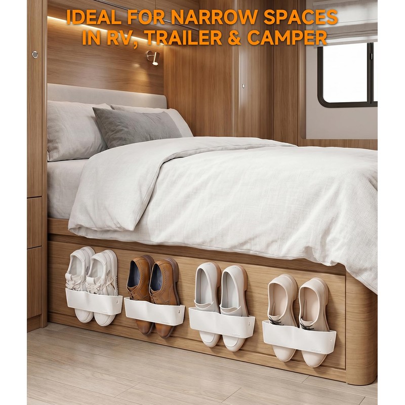 DegMongee Wall Mounted Shoe Rack, Adhesive & Drill Mount Hanging