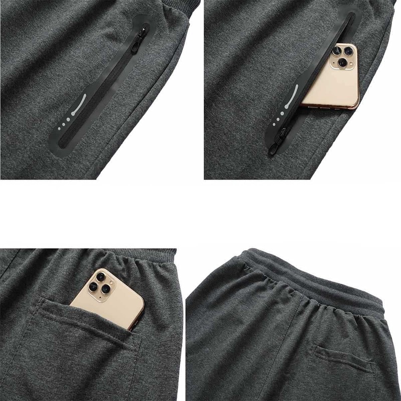 JustSun Men's Cotton Sports Shorts with Zip Pockets. - blue,