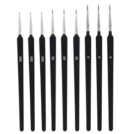 Professional Fine Detail Paint Brushes (9pcs) – Fine Tip Paint Brushes Set for Miniatures, Canvas, Nail Art，Ideal for Acrylic, Watercolor & Oil Painting