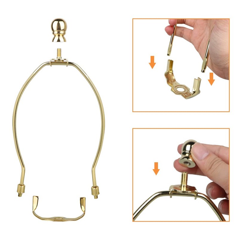 Helunsi 8 Inch Lamp Harp, 2 Set Gold Lamp Shade