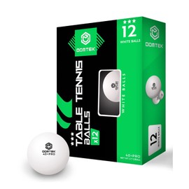 Domtek Ping Pong Balls 3 star- 40 + Pro ABS Table Tennis Balls Pack of 12- Ideal for Indoor and Outdoor Table Tennis (White)