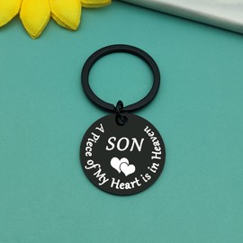 Baipilu Loss Memorial Keyring Son Memorial Jewelry Gift Miscarriage Remembrance Gift In Memory of Son Gift Loss of Son Keychain Sympathy Gift for Infant A piece of my heart is in Heaven Mother Father