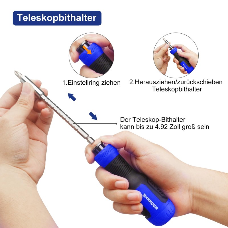 SHARDEN Multibit Screwdriver 13-in-1 Magnetic Drill Extension Screwdriver Set Multitool
