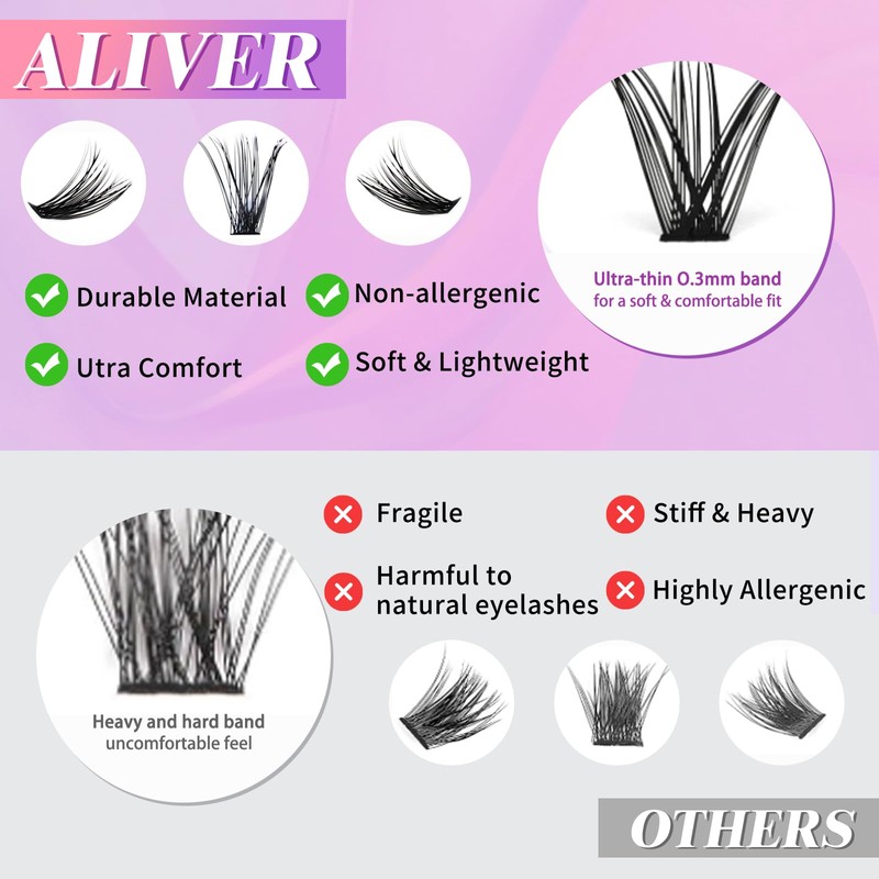 Eyelash Extensions, Eyelash Extensions, 240 Pieces, 40D Natural False Eyelashes